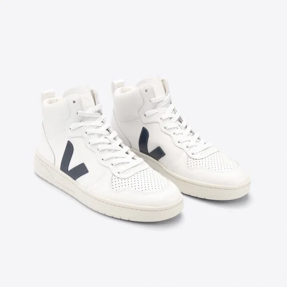 Veja V-15 Leather White Nautico High Top Women's size 9.5 - Picture 6 of 16